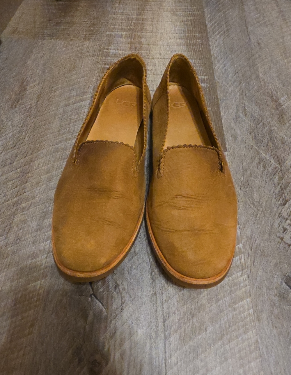 UGG Men's Suede Slip-On Loafers in Chestnut Brown